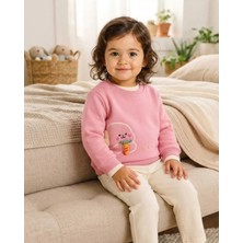 Tuffy Pembe Kız Bebek Best Friend Temalı Sweatshirt Rahat Kesim