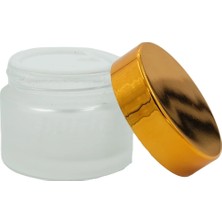 St. Morritz Gold Kapaklı Şeffaf Buzlu Cam Krem Kavanozu-30 cc