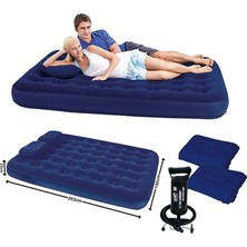 St. Morritz Çift Kişilik Şişme Yatak Set 2 Yastık+Pompa 67003