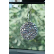 St. Morritz Taşlı Büyük Disco Topu Dikiz Aynası Süsü 5 cm Işıltılı Gösterişli Ayna Süsü