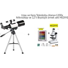 St. Morritz Teleskop Alana+Işıklı Mikroskop Hediye ( Uzay Gezegen Ay Yıldız Kara ve Doğa Gözlem Teleskobu)