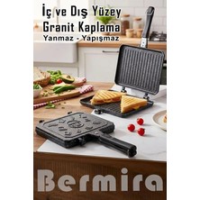 St. Morritz Lüks Grıll Tost Makinası Ocak Üstü Iç ve Dış Granit Tost Makinesi