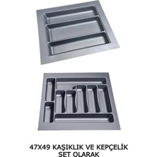 St. Morritz 2'li Gri Renk Çekmece Içi Kaşıklık ve Kepçelik 47X49 cm Set Olarak (43X40 Ölçülerine Kesilebilir )