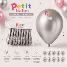 Gemar 10'lu Metalik Gri Balon (A Kalite)