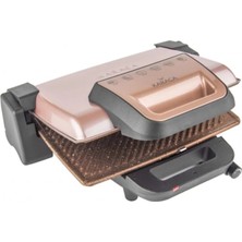 St. Morritz Granit Izgara ve Tost Makinesi 1800W Rosegold