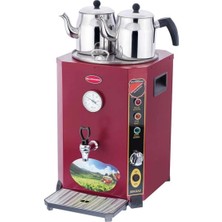St. Morritz Silver Elit Jumbo 23 Litre 2 Demlikli Çay Kazanı Makinesi