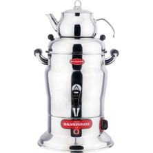 St. Morritz Silverinox Crown Çay Semaveri, Tek Demlikli, 80 Bardak Kapasiteli, 7 L