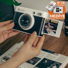 Serreha Chuzhao D1 Instant Camera Şipşak Fotoğraf Makinesi - Retro Tasarım-Sd Karthediyeli