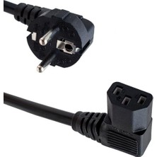 Deste Elektronik DST-8617 3x1 Mm² C13 1.8 Metre 90 Derece Açılı L Tipi Power Güç Kablosu