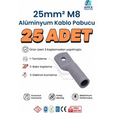 Sutem 25MM M8 Skp Sıkmalı Alüminyum Kablo Pabucu - 25'li Paket
