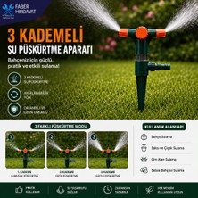 Sayım Plastik Faber Bahçe Fiskiyesi 3 Başlıklı 3 Ayarlı Kolay Kullanım
