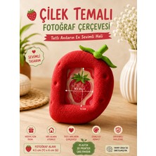 Filkorium3D Çilek Figürlü Masa Üstü Fotoğraf Çerçevesi - Sevimli Mini Resim Çerçevesi Dekoru