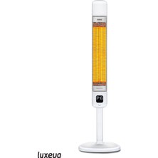 Luxeva Smart FR Wi-Fi Akıllı Karbon Infrared Ayaklı Isıtıcı 2500W IP55 Dış Mekan Elektrikli Soba Beyaz