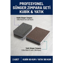 Uniflex Sünger Zımpara Seti 60 Kum Kubik ve 180 Kum Yatık El Zımparası 2 Adet