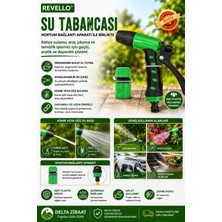 Revello Su Tabancası Hortum Bağlantı Aparatlı Ayarlanabilir Bahçe Sulama ve Yıkama Tabancası