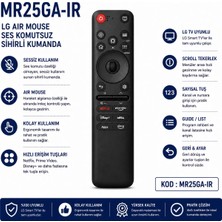 AŞIK STORE MR25GA-IR Lg Uyumlu Air Mouse Ses Komutsuz Sihirli Kumanda Netflix Prime Video Disney+ Smart Tv Kumandası
