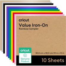 Cricut 2012093 Ekonomik Iron On 30.5cm x 30,5cm Gökkuşağı 10 Sayfa
