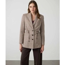 Miss İpekyol Ekose Desen Ayarlanabilir Bel Blazer IW6260106107023