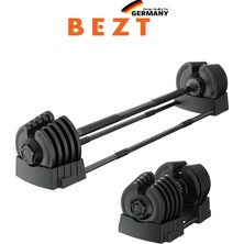 Bezt Premium Sports Ayarlanabilir 2 In 1 Halter Dambıl seti 40KG Siyah