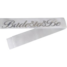 Party Express Kumaş Kuşak Bride Tobe Beyaz - Gümüş