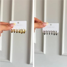 3'lü Farklı Boy Mini Halka Küpe Seti Kadın Renk Seçenekli Hediyelik