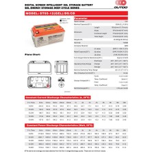 Akü Outdo OTD75 Ekranlı Port Çıkışlı Ds-Igel Energy Storage Deep Cycle Vrla Gel 10HR 12V 75AH