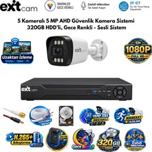 Karer Exitcam 5 Kameralı Full Hd Sesli Ahd Güvenlik Seti – 320 GB Hdd, Renkli Gece Görüşü