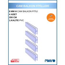 St. Morritz 8 x 10 mm Büyük H Cam Balkon Şeffaf Fitil 4 Adet 200 cm