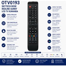 AŞIK STORE OTV0193 Skytech Rose Redline Sunny Uyumlu LCD Tv Kumandası Ir Uzaktan Kumanda
