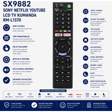 AŞIK STORE SX9882 Sony Uyumlu RM-L1370 LCD LED Tv Kumandası Netflix Youtube Tuşlu Ir Uzaktan Kumanda