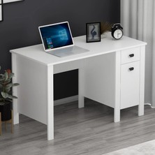 Betroya Teddy Modern Tasarımlı Beyaz Çalışma Masası Suntalam Malzemeden 1 Çekmeceli Kullanım