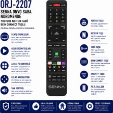 AŞIK STORE ORJ-2207 Senna Onvo Saba Nordmende Uyumlu Smart Tv Kumandası Youtube Netflix Tabii Beın Connect Tuşlu Orijinal Senna Logolu