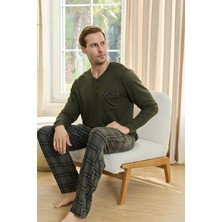 Aydoğan Erkek Aras Kışlık Termal Rahat Yeşil Pijama Takımı 0749