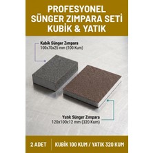 Uniflex Sünger Zımpara Seti 100 Kum Kubik ve 320 Kum Yatık El Zımparası 2 Adet