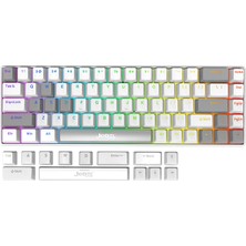 Şara Bilişim Jedel KL141 Type-C Mini Mekanik Klavye Beyaz Red Switch 68 Tuşlu