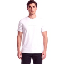Paul & Shark Erkek Normal Kalıp Logo Işlemeli Yuvarlak Yakalı Pamuklu Kısa Kollu Beyaz T-Shirt 16311622A-965