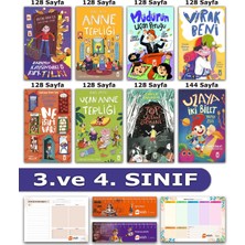 Timaş Çocuk 3. ve 4. Sınıf Uzaya Iki Bilet Vırak Beni Top Yutan Ormanı Uçan Anne Terliği Annemin Kafasının Içinde Ne Işim Var Set 8 Kitap