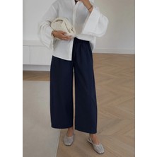 Moda Aksa Chino Dikişli Palon Pantolon Lacivert