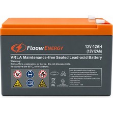 Floow Energy 12V 12AH Bakımsız Vrla Kuru Akü Ups Alarm Elektrikli Bisiklet Aküsü 2026 Üretim