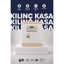 Kılınç Kasa Premium Tasarım Çelik Kasa | 50 cm | Iç Dolaplı ve Deri Kaplamalı Ev/ofis Kasası