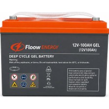 Floow Energy 12V 100AH Jel Akü Deep Cycle Bakımsız Solar Karavan Ups Aküsü 2026 Üretim