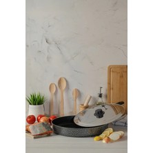 St. Morritz Kapaklı Tava-34 cm Özel Büyük Boy Yufka Börek Balık Izgara Bazlama Tavası