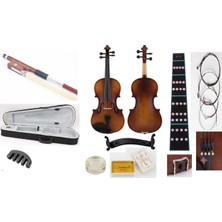 Dominelli 4/4 Keman Seti - Askılı Hardcase Çanta + Yay + Reçine + Omuz Yastığı + Susturucu + Tel Seti