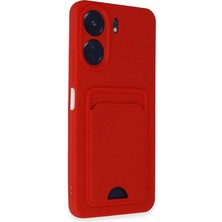 Asa Store Xiaomi Redmi 13C Kılıf Kelvin Kartvizitli Silikon - Kırmızı