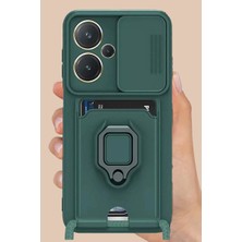 Asa Store Xiaomi Redmi Note 13 Pro Plus Kılıf Zuma Kartvizitli Yüzüklü Silikon - Yeşil