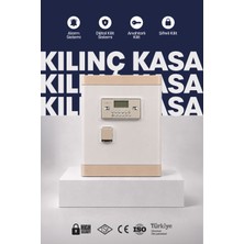 Kılınç Kasa Premium Tasarım Çelik Kasa | 60 cm | Iç Dolaplı ve Deri Kaplamalı Ev/ofis Kasası