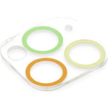 Asa Store Iphone 11 Pro Max Renkli Kamera Lens Koruma Cam - Sarı-Turuncu