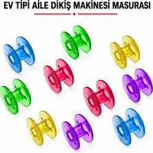 Albertos Ev Tipi Aile Dikiş Makinesi Renkli Plastik Geniş Masura 10'lu Set
