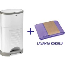St. Morritz Korbel Bebek Bezi Çöp Kovası ve 495 Adet Bez Kapasiteli Lavanta Kokulu Çöp Poşeti