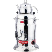 St. Morritz Intch - Silver Inox Çift Demlikli Çay Semaveri 7 Litre